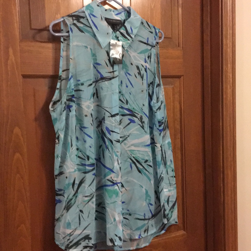 NWT sheer sleeveless blouse 2X